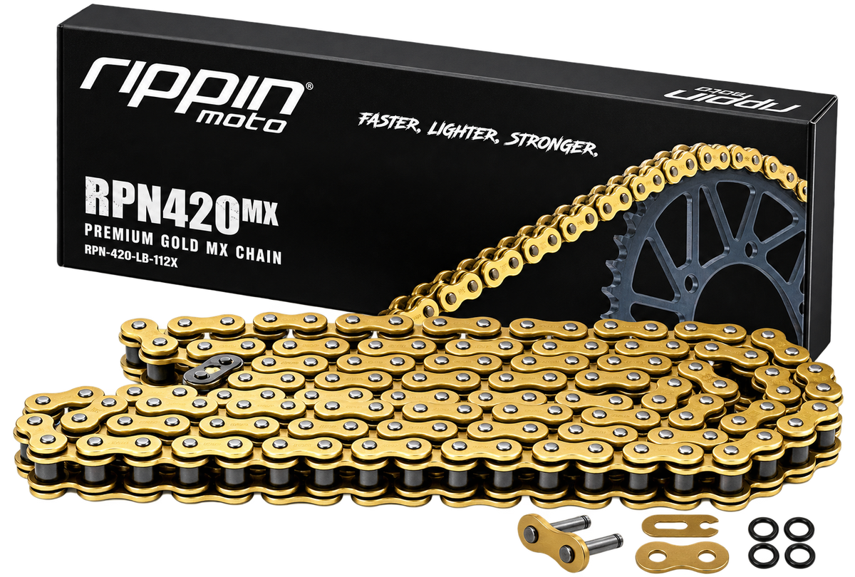 RPN420MX Premium Gold MX O-Ring Chain for Surron Light Bee (LBX), Talaria, Rawrr & E-Ride PRO SS