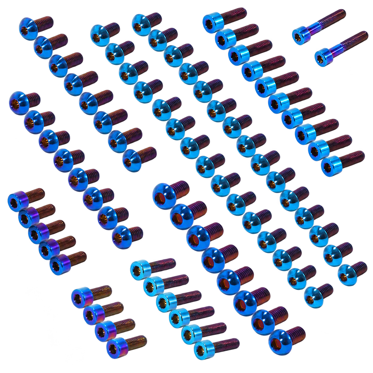 Talaria XXX titanium bolt kit with transparent background
