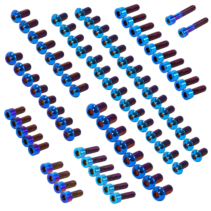 Talaria XXX titanium bolt kit with transparent background